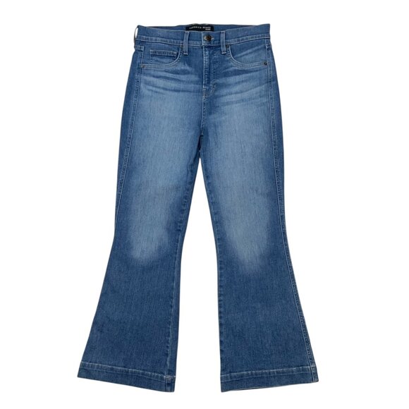 Veronica Beard Carson Jeans 28 Mystic Blue Ankle Flare Leg High Rise Zip Fly - Picture 1 of 12
